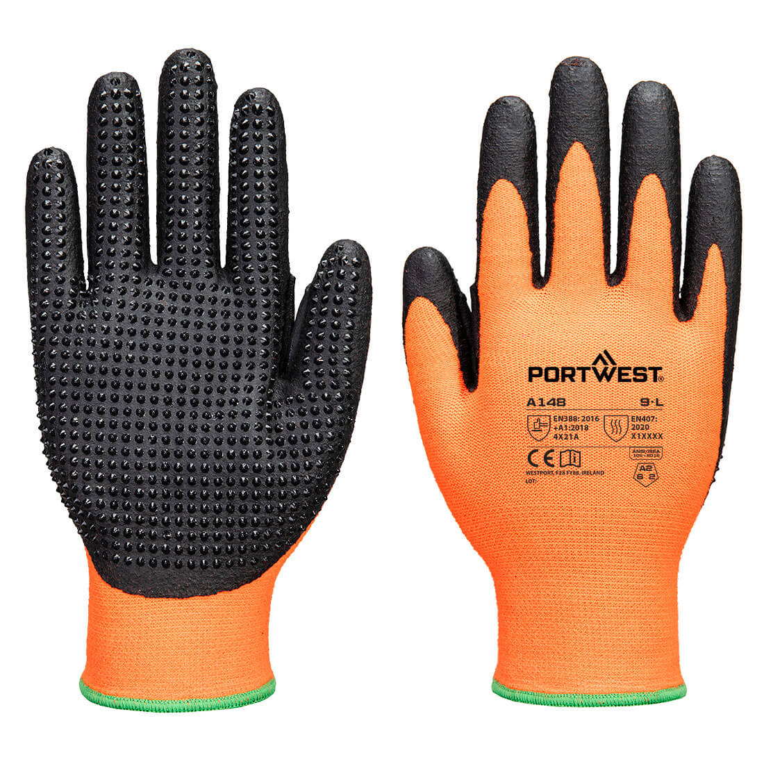Grip 13 High-Dotted Glove — Pomarańczowy/Czarny