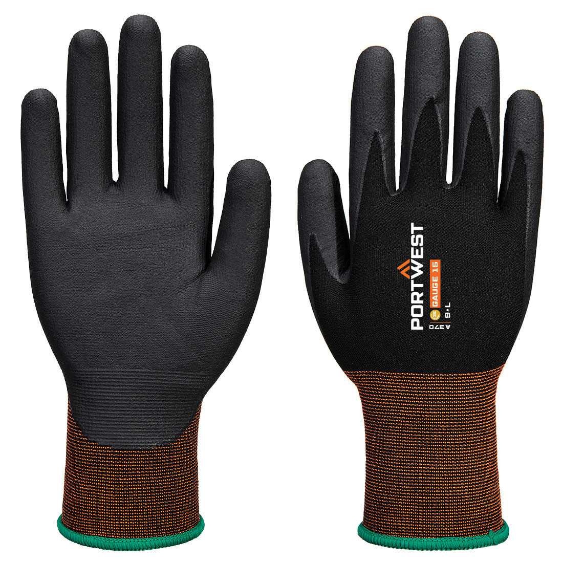 Rękawice GP Grip 15 z mikropianki nitrylowej — Czarny