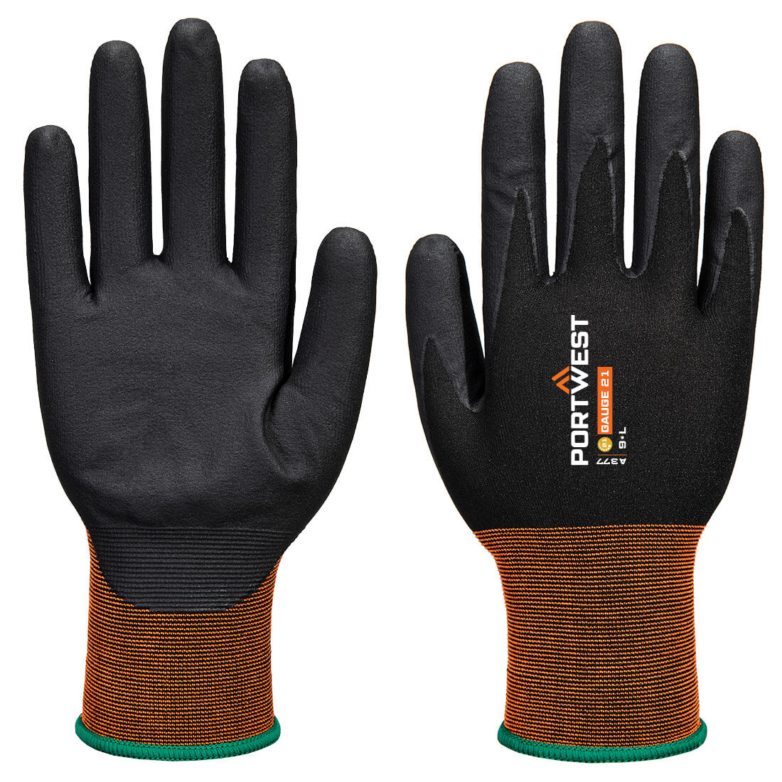 Rękawice GP Grip 21 z mikro pianką nitrylową — Czarny