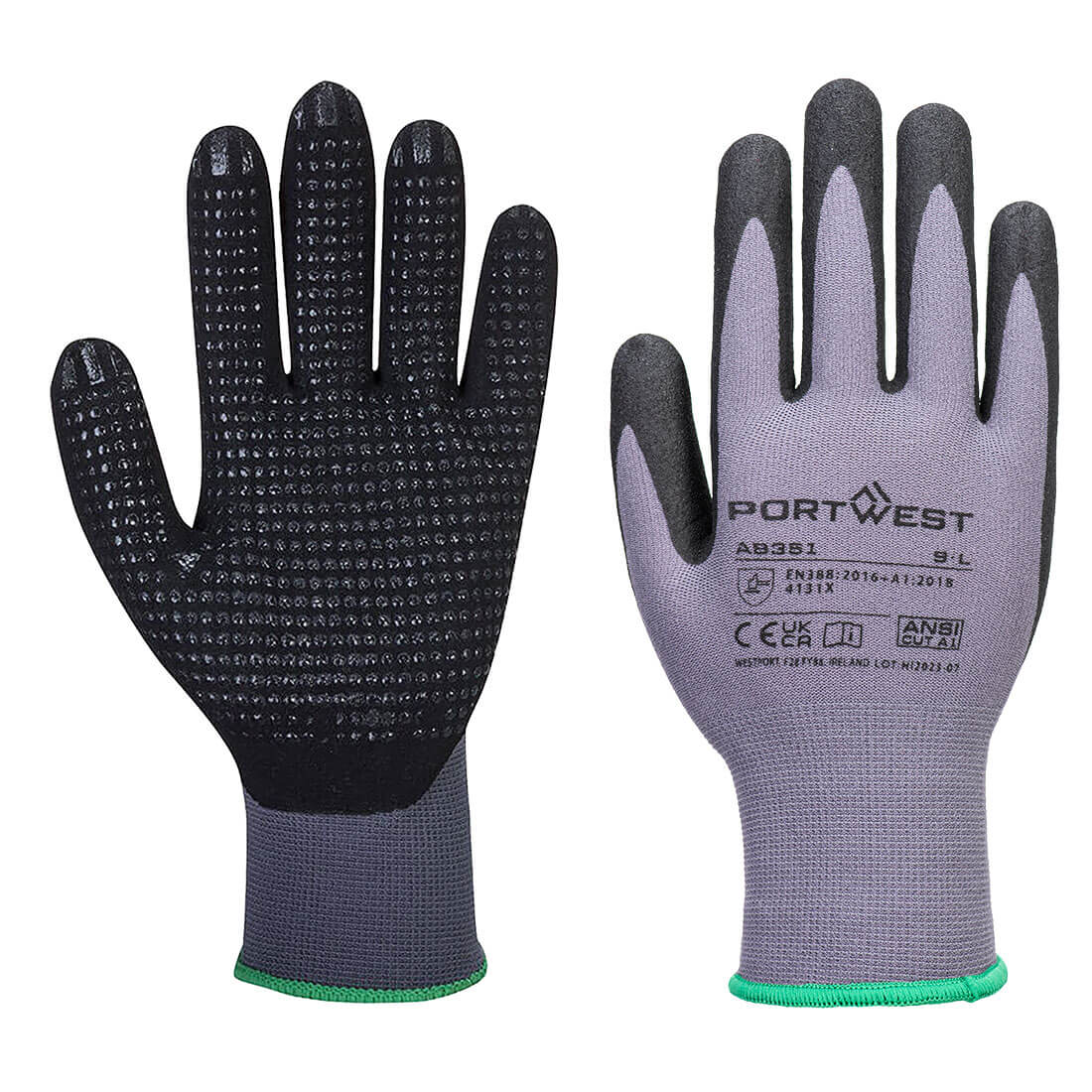 Rękawica DermiFlex Plus - 12 par — Szary/Czarny