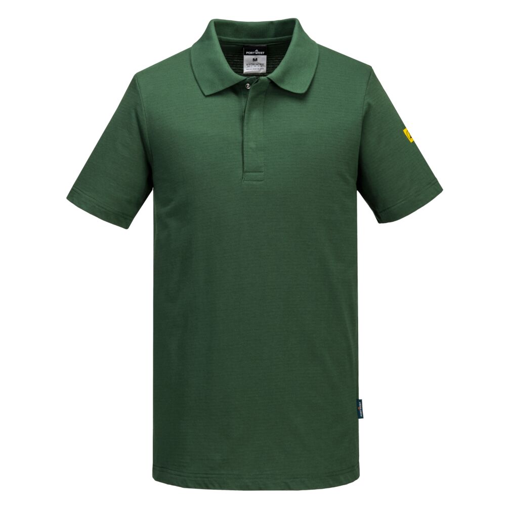 Antystatyczna koszulka Polo ESD — Zielony Leśny