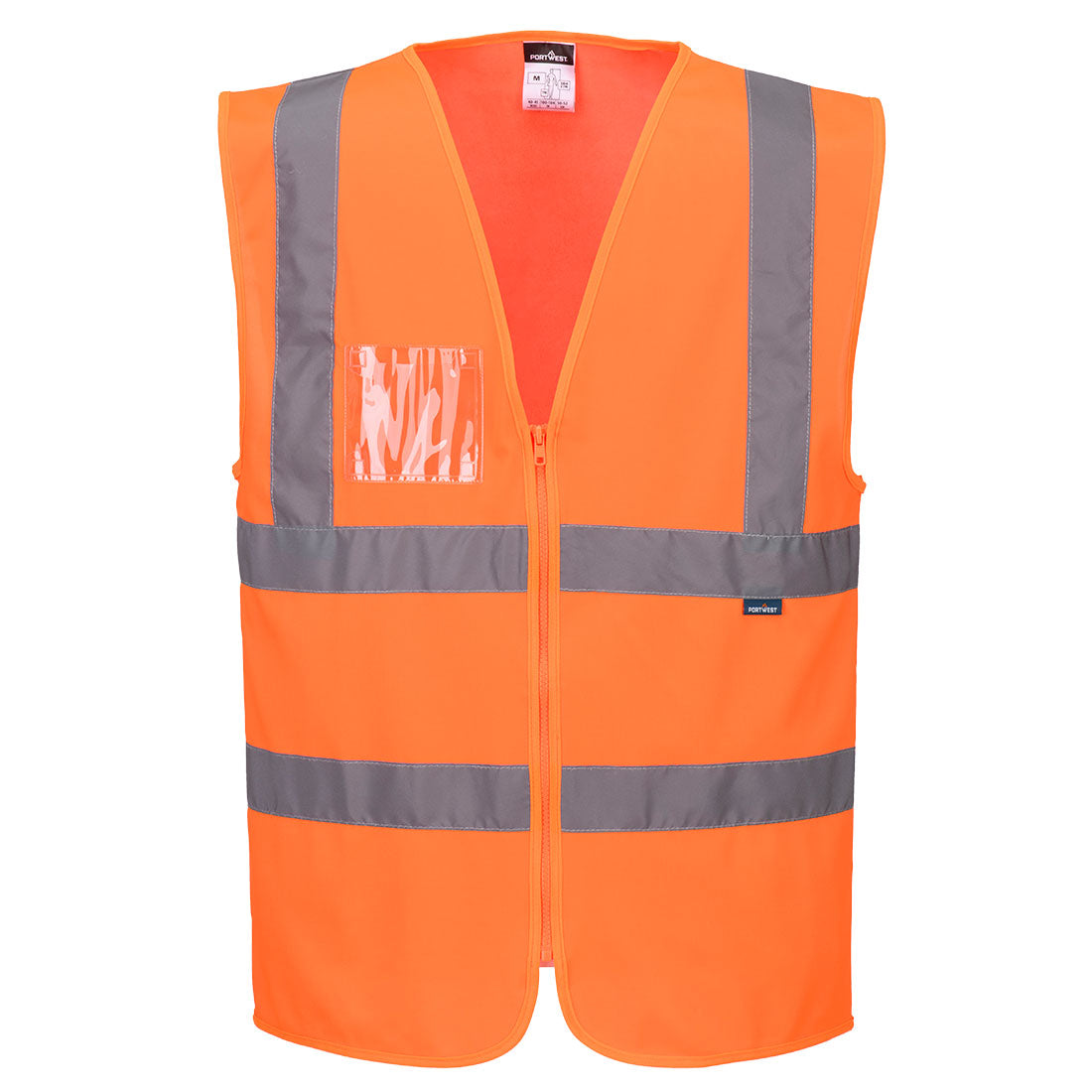 Hi-Vis Zip Band & Brace Vest — Pomarańczowy