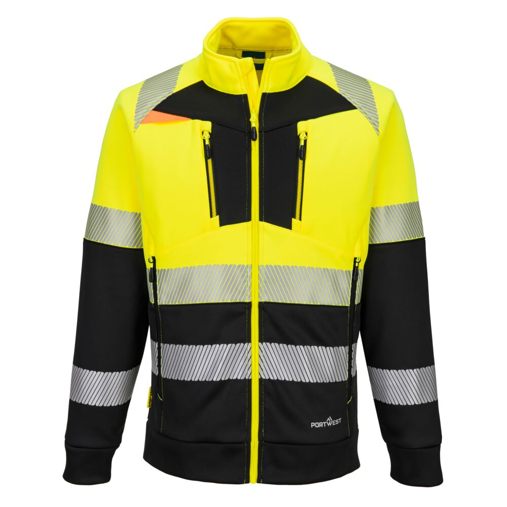 Bluza ostrzegawcza DX4 klasy 1 ze stójką zapinana na zamek — Żółty/Czarny