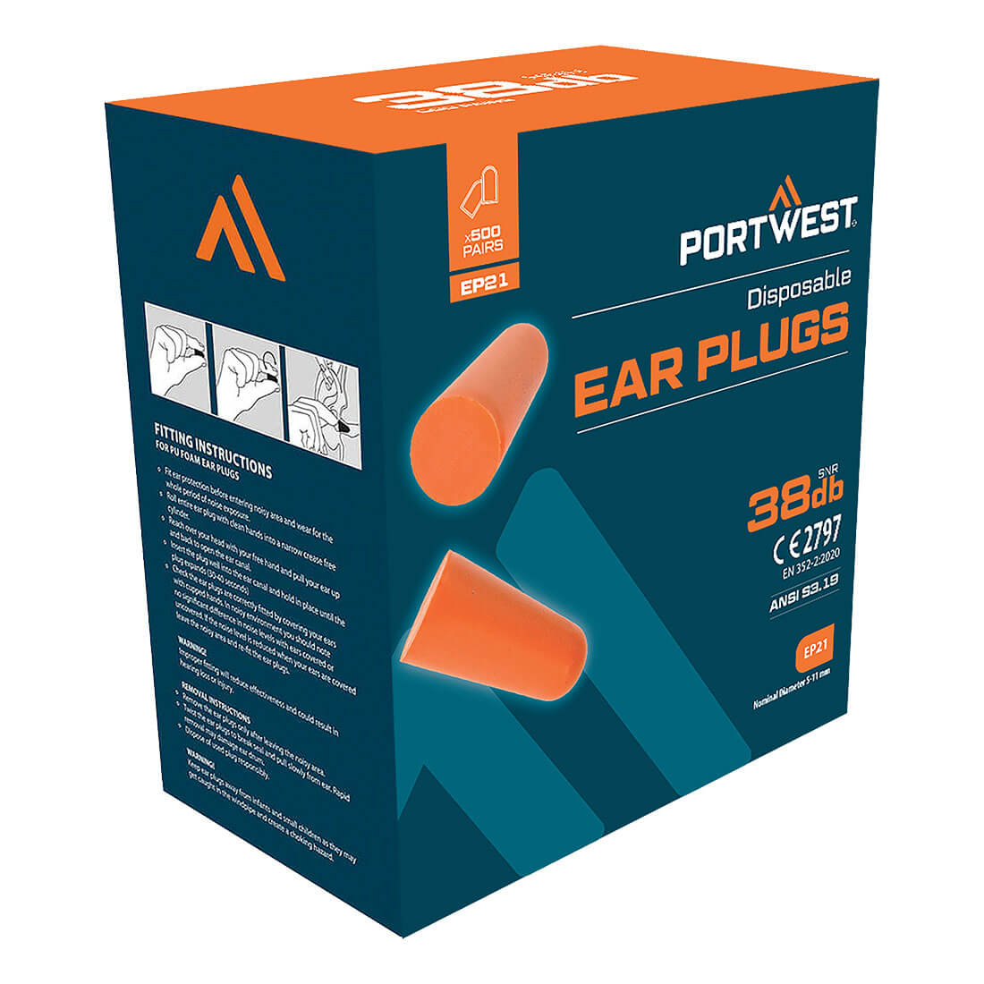 Uzupełniający wkład do dystrybutora zatyczek (500 par) — Pomarańczowy