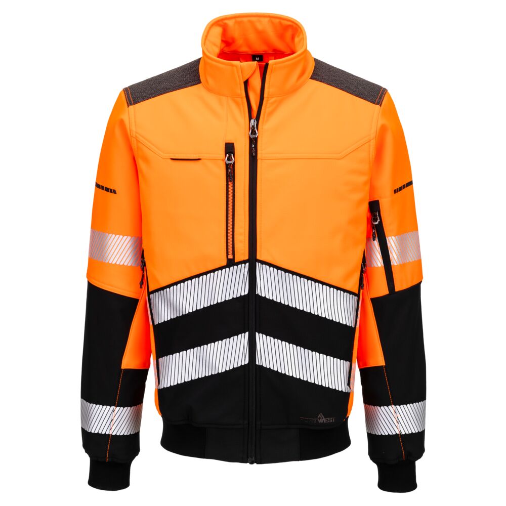 EV4 Softshell ostrzegawczy Bomber (3L) — Pomarańczowy/Czarny