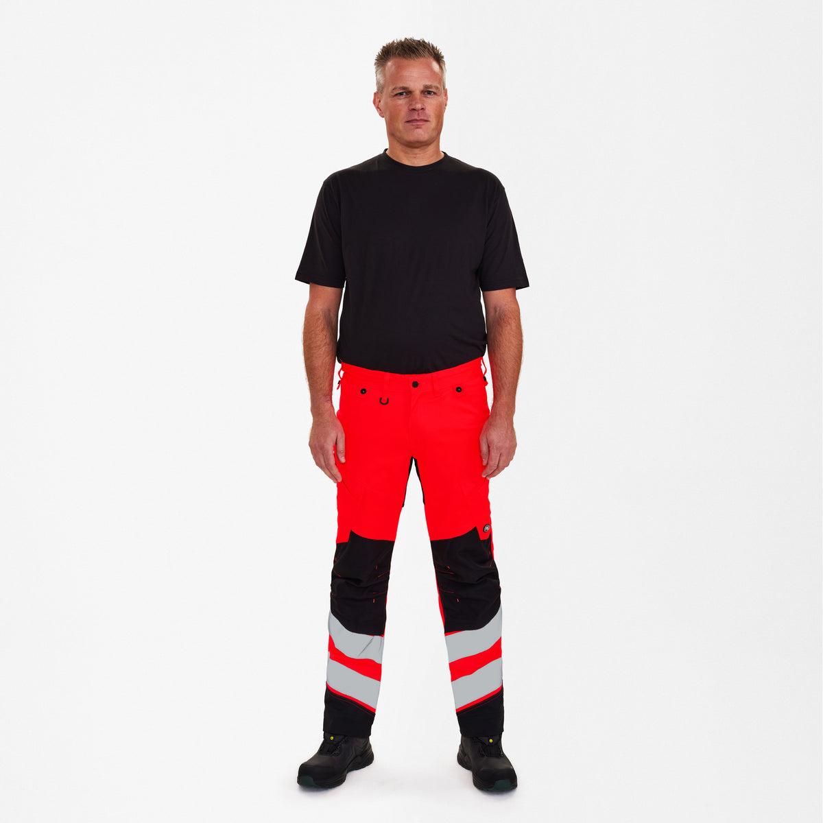 Ostrzegawcze spodnie robocze z elastycznym materiałem 2-way stretch