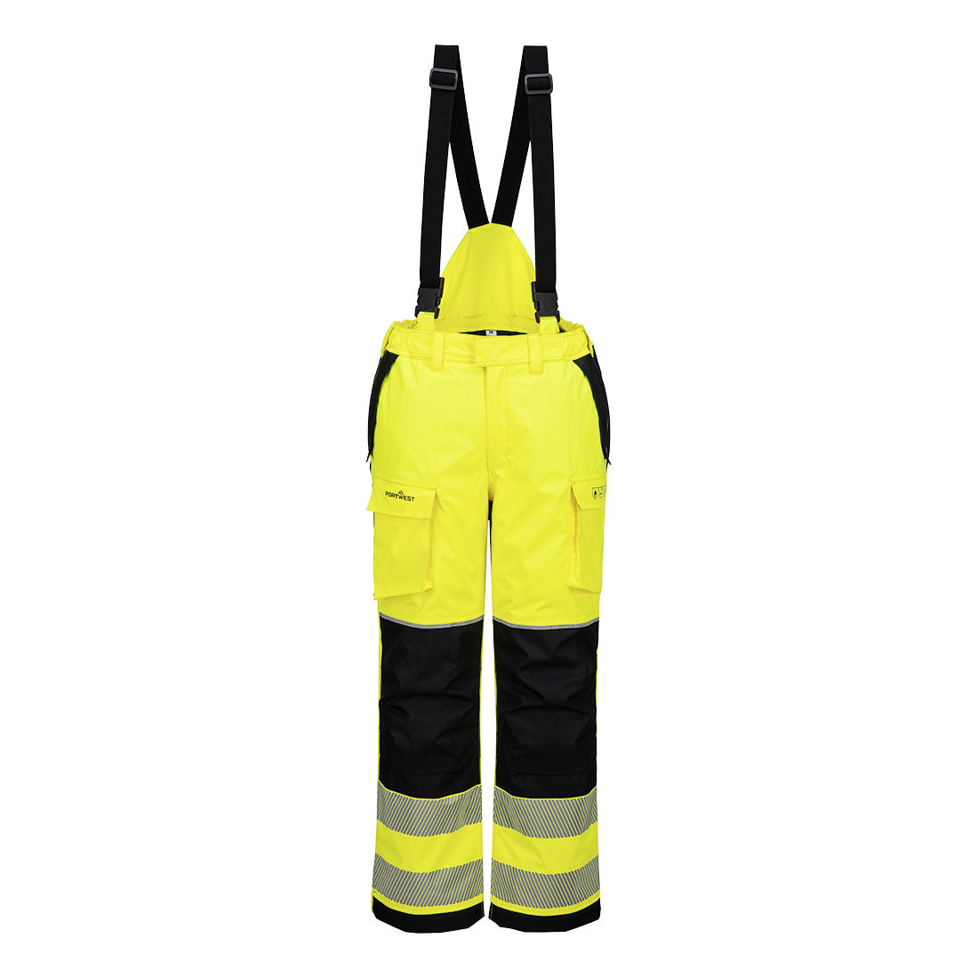 Spodnie zimowe trudnopalne i ostrzegawcze PW3 Modaflame Rain. — Żółty/Czarny