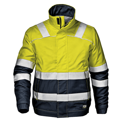 SUPERTECH padded jacket, HI-VIS YELLOW/BLUE
