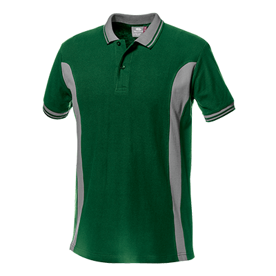 LUNA polo shirt, BOTTLE GREEN/GREY