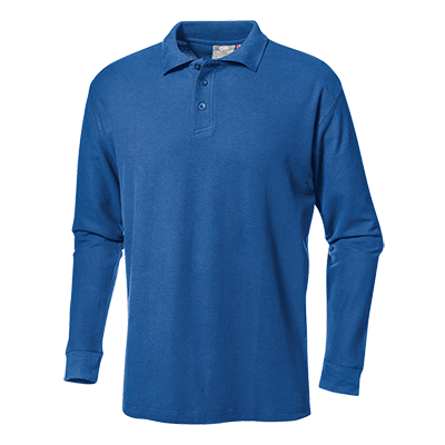 PIQUET polo shirt long sleeve, ROYAL