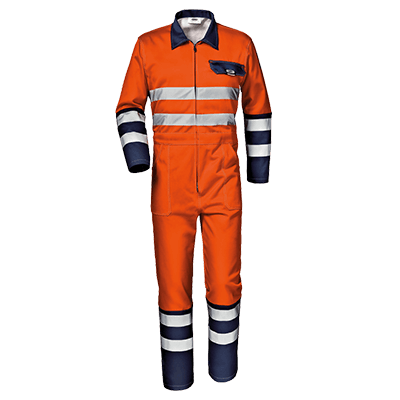 MISTRAL COLOR coverall, HI-VIS ORANGE/BLUE