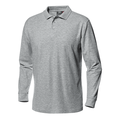 PIQUET polo shirt long sleeve, MELANGE GREY