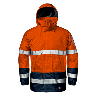 MICROLINES jacket, HI-VIS ORANGE/BLUE