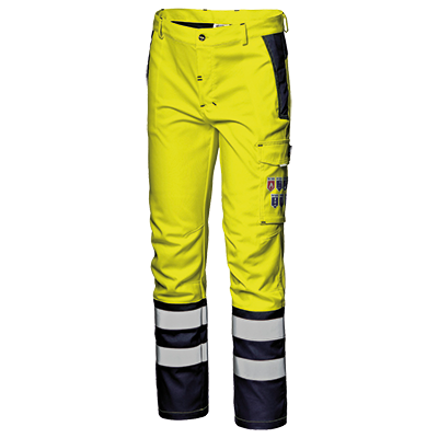 SUPERTECH STRETCH trousers, HI-VIS YELLOW/BLUE