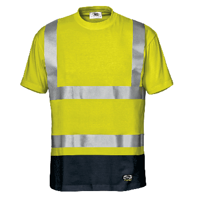 MARILENE t-shirt, HI-VIS YELLOW/BLUE