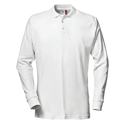 PIQUET polo shirt long sleeve, WHITE