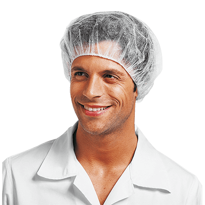 Round unisex POLIFILM hairnet (1000pcs.), WHITE