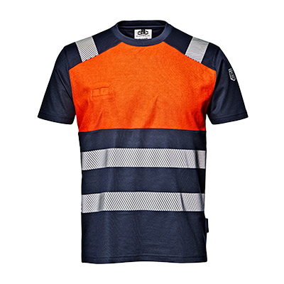 CONTRAST t-shirt, BLUE/ORANGE