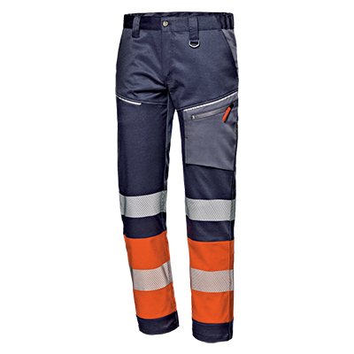 CONTRAST trousers, BLUE/ORANGE