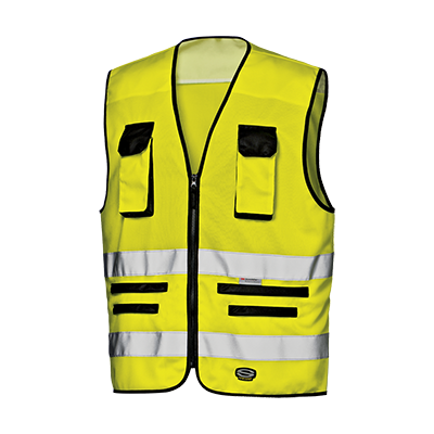 TRAFFIC waistcoat, HI-VIS YELLOW, 3X, HI-VIS YELLOW/BLACK