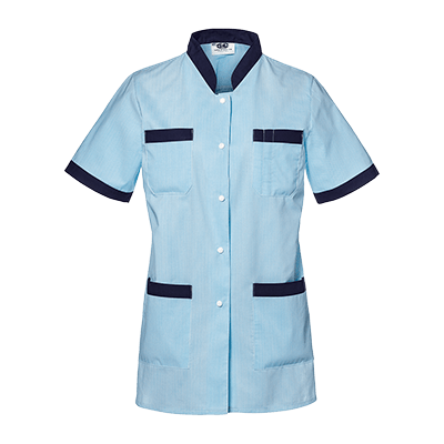 FABIANA coat, WHITE/CORNFLOWER BLUE