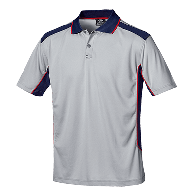 ATHLETIC polo shirt, GREY/BLUE