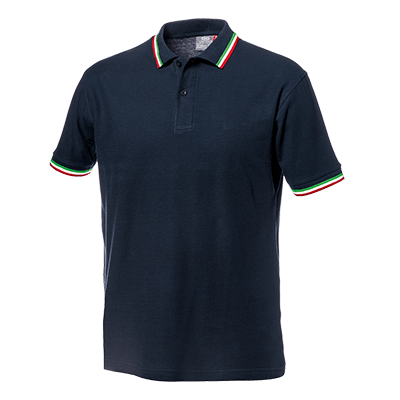 SALSA polo shirt, BLUE/TRICOLOUR