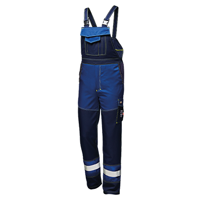 POLYTECH PLUS 2/2 bib-trousers, ROYAL/BLUE