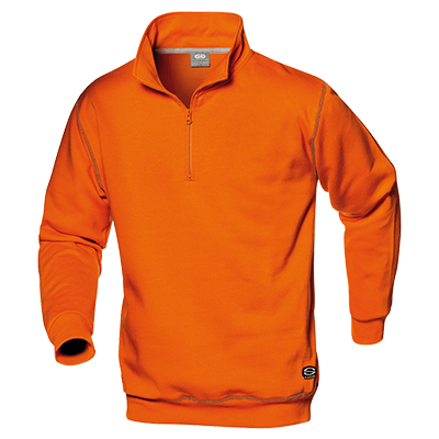 SIRFLEX zip collar sweatshirt, ORANGE