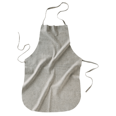 Leather apron, LIGHT GREY