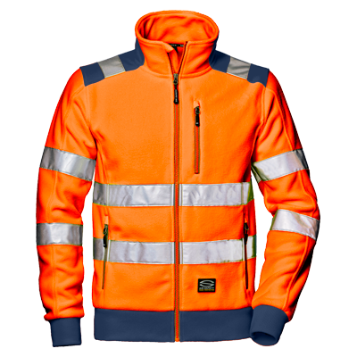 HI-VIS COMFORT fleece, HI-VIS ORANGE/BLUE