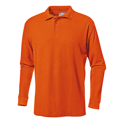 PIQUET polo shirt long sleeve, ORANGE