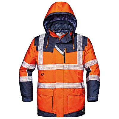 REGIMENTAL SPLIT jacket, HI-VIS ORANGE/BLUE