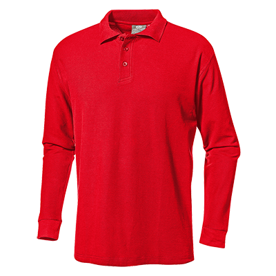 PIQUET polo shirt long sleeve, RED