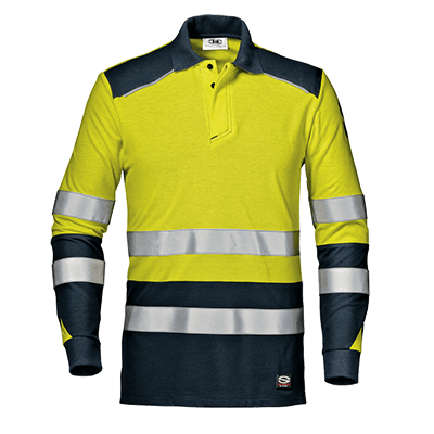 SULTAN polo shirt, HI-VIS YELLOW/BLUE