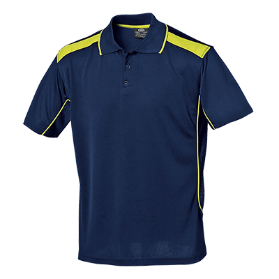 ATHLETIC polo shirt, BLUE/LIME GREEN