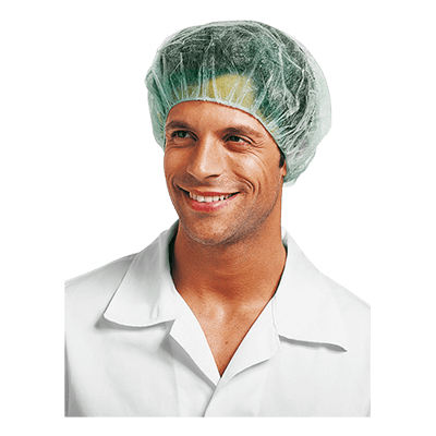 Round unisex POLIFILM hairnet (1000pcs.), GREEN