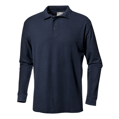 PIQUET polo shirt long sleeve, NAVY