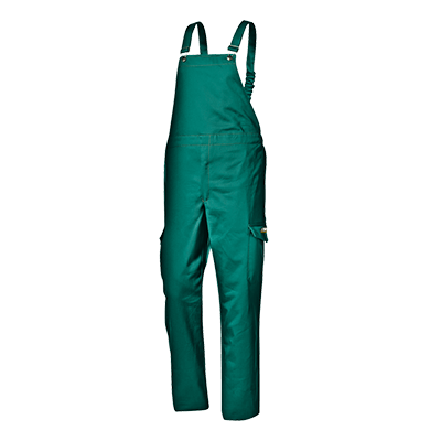 FLAME RETARDANT bib-trousers, EMERALD GREEN