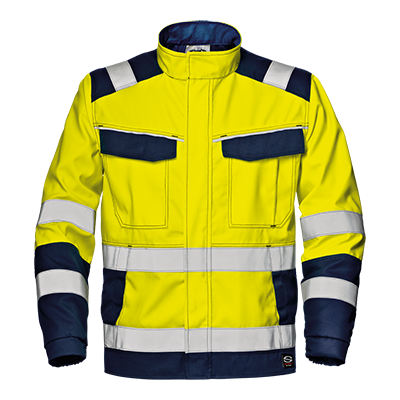 POLYTECH PLUS HV jacket, HI-VIS YELLOW/BLUE