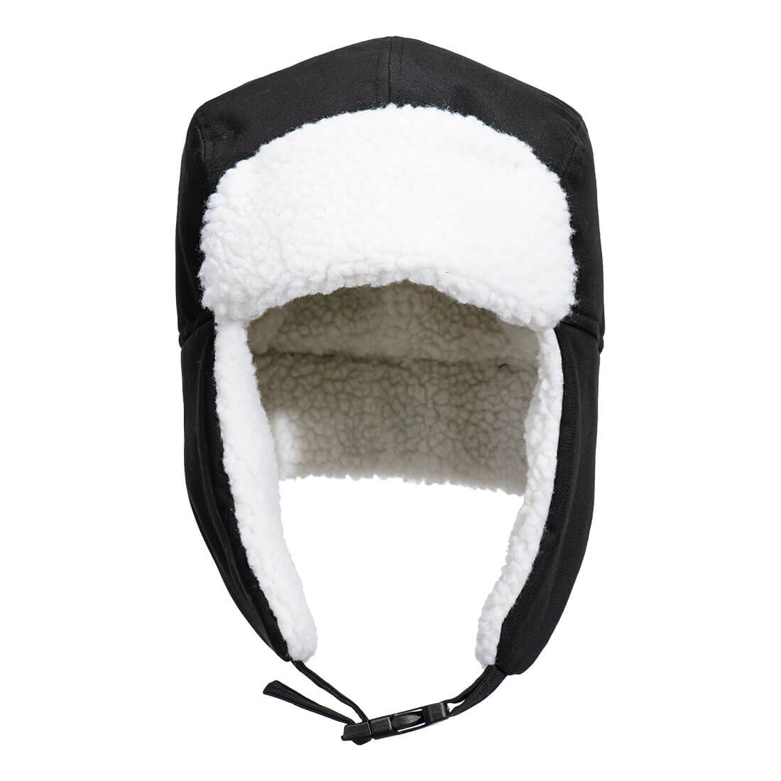 Czapka traperska z podszewką Sherpa — Czarny