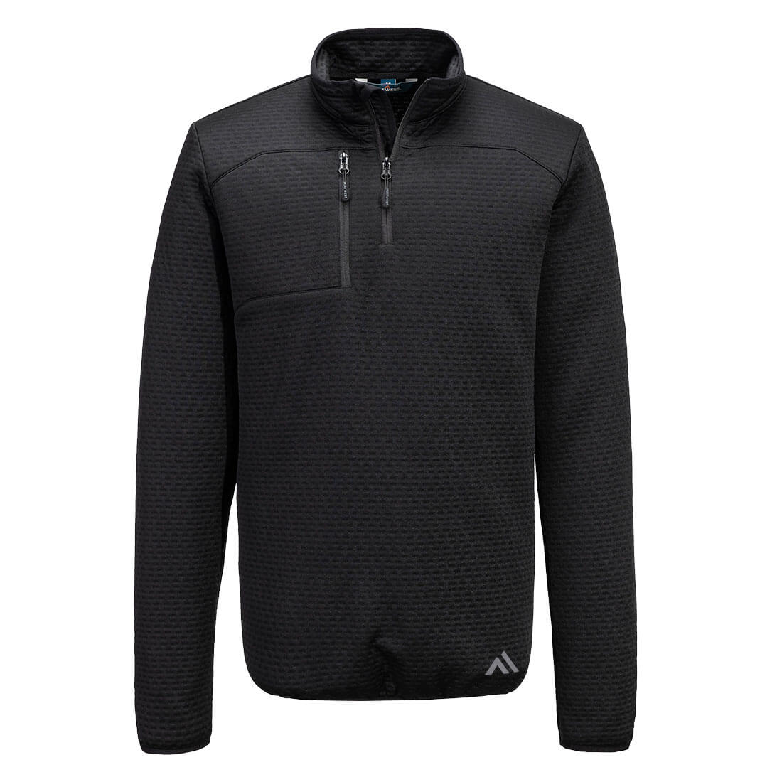 Bluza teksturowana KX3 z zamkiem 1/4 — Czarny
