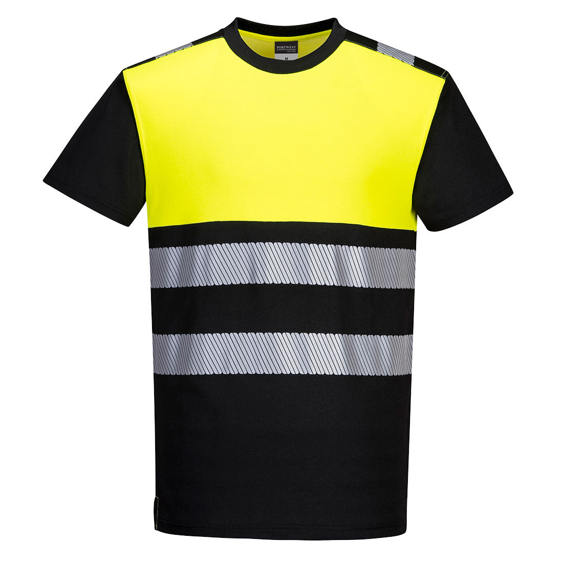T-shirt ostrzegawczy PW3 klasy 1 — Czarny/Żółty