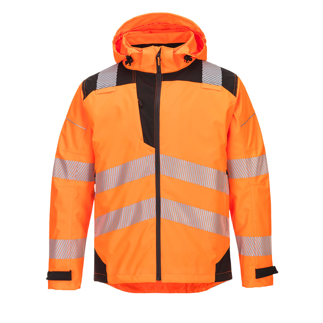 Ostrzegawcza kurtka przeciwdeszczowa PW3 Extreme — Pomarańczowy/Czarny