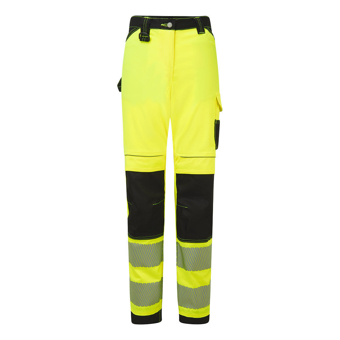 Damskie spodnie ostrzegawcze PW3 Stretch — Żółty/Czarny