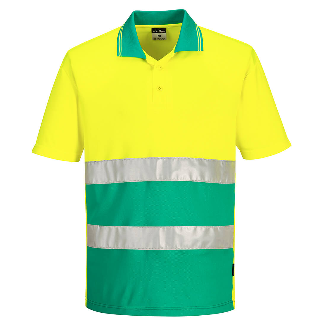 Lekka, ostrzegawcza koszulka Polo S/S — Żółty/Morski