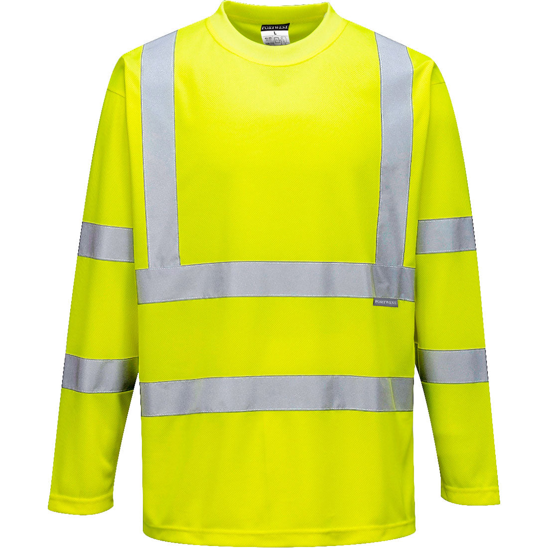 T-Shirt ostrzegawczy z długimi rękawami — Żółty