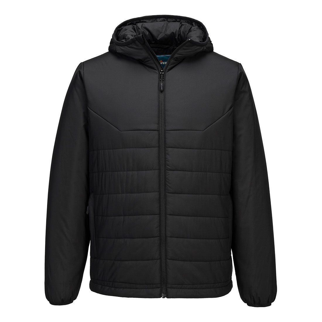 Hooded Insulated Baffle Jacket — Czarny