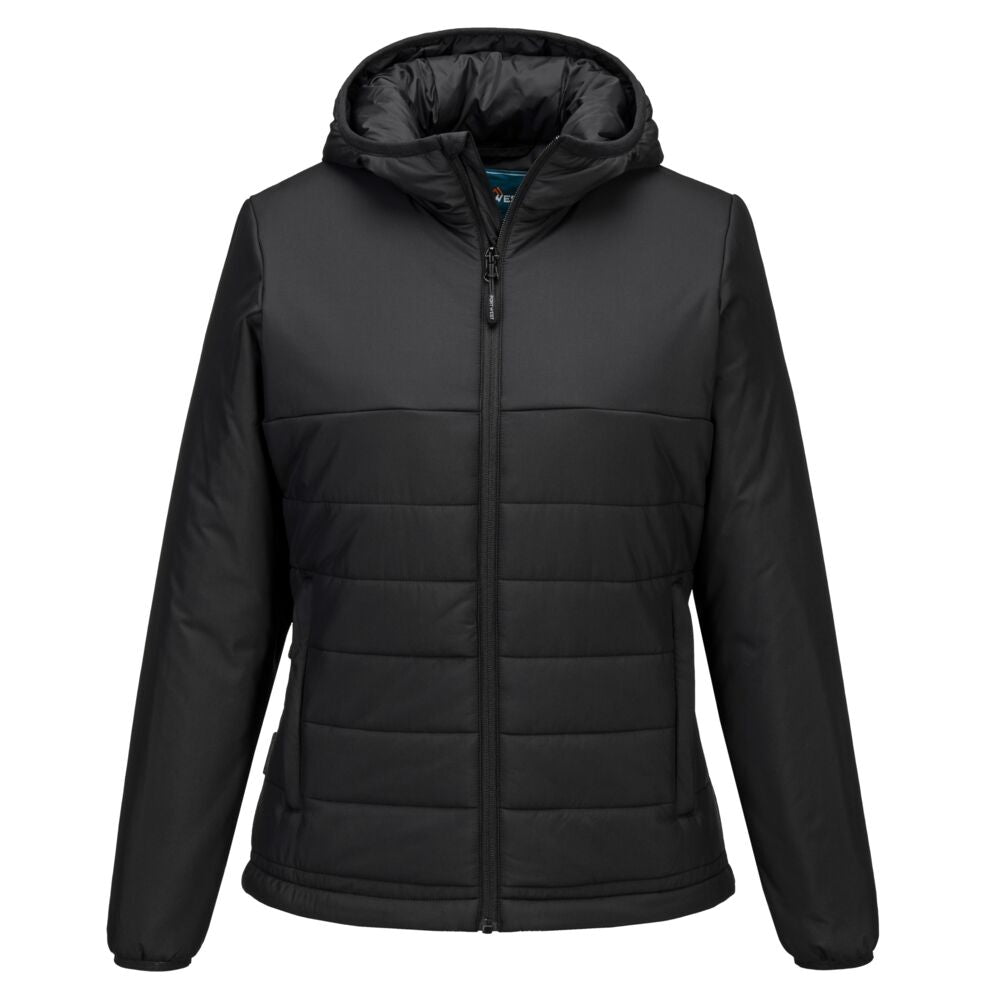 Women's Hooded Baffle Jacket — Czarny
