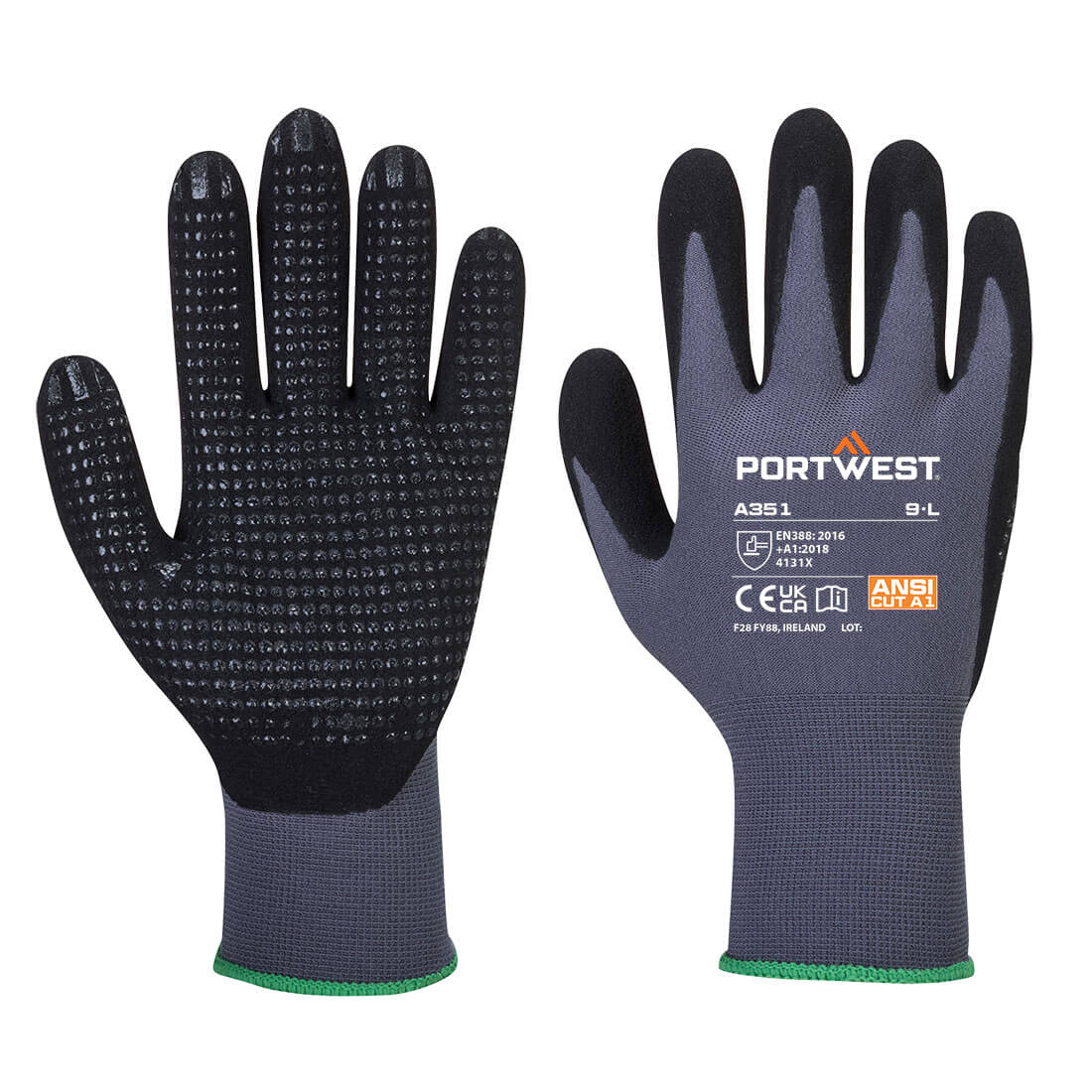 Rękawica Dermiflex Plus — Szary/Czarny